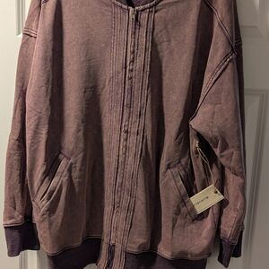 Velvet Lavender Zip-Up Jacket